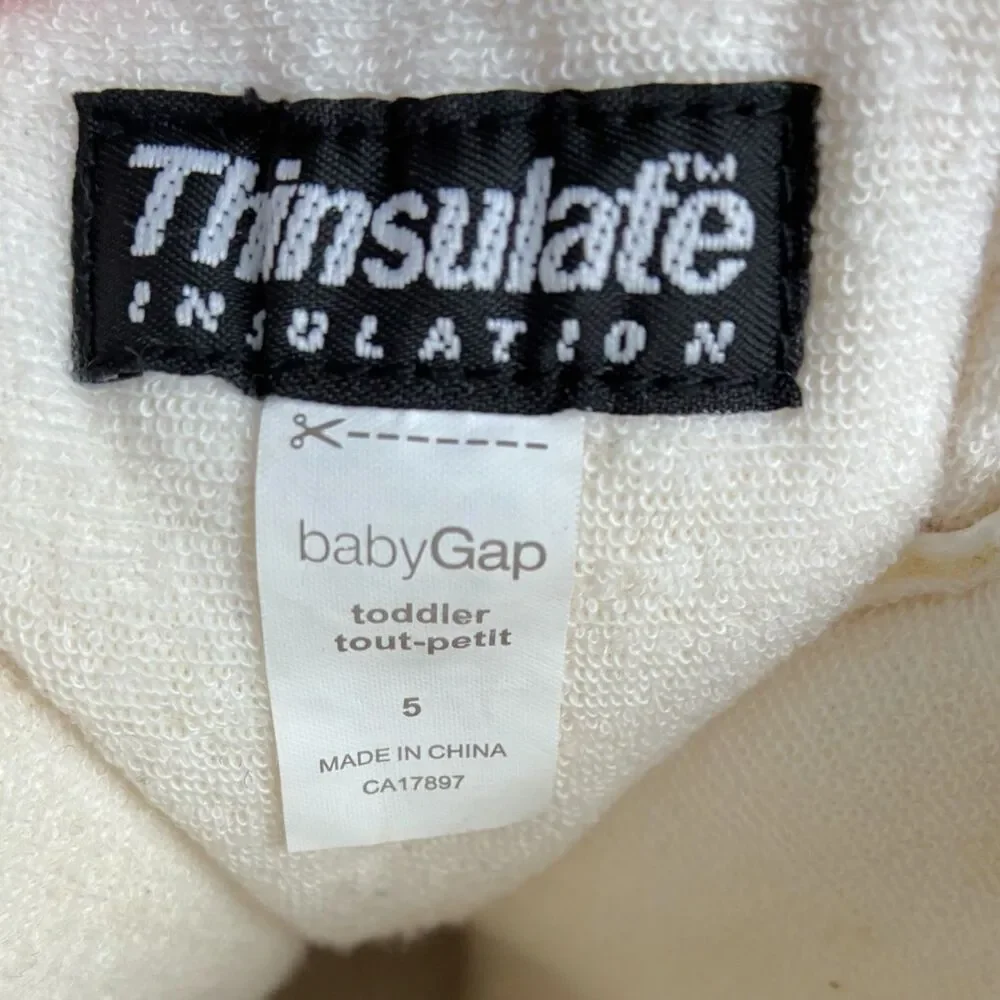 Baby GAP Winter Snow Boots Faux Fur Lined Insulated Beige Toddler Girl Size 5